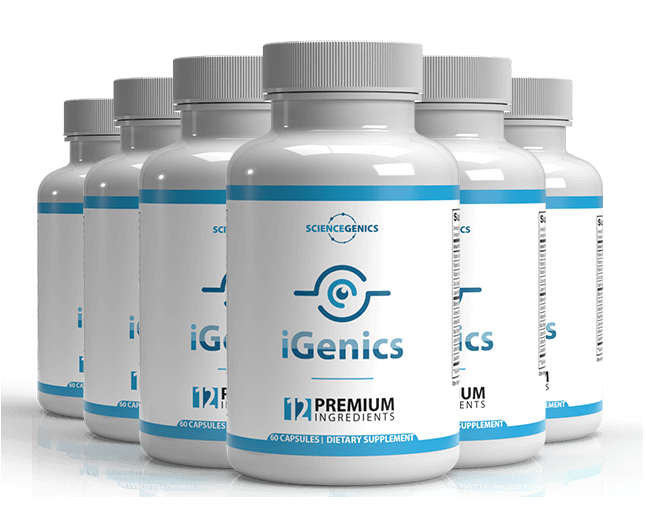 iGenics Advanced Vision Support supplement bottles